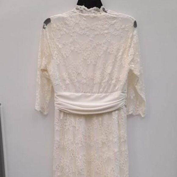 KIYONNA Amour Ivory allver stretch Lace Wedding Dress Size 10-12 - Picture 3 of 6